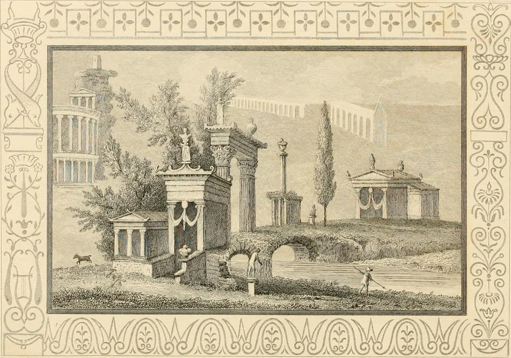 An illustration from Pompeiana : the topography, edifices and ornaments of Pompeii, the result of excavations since 1819, 1837, leaf 61