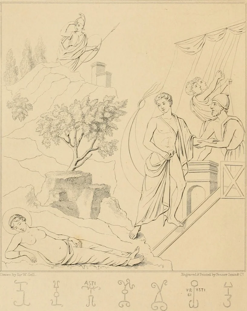 An illustration from Pompeiana : the topography, edifices and ornaments of Pompeii : the result of excavations since 1819, 1835, leaf 189