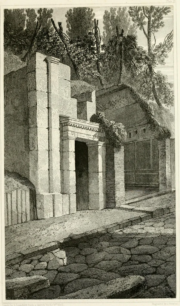 An illustration from Pompeiana : the topography, edifices and ornaments of Pompeii : the result of excavations since 1819, 1832, leaf 48