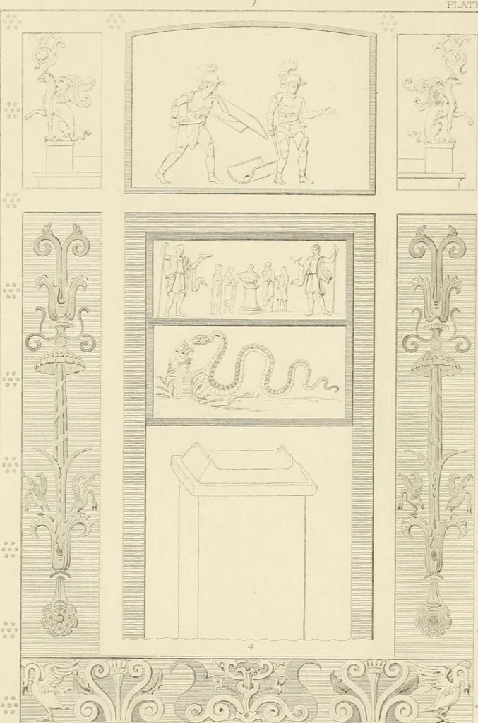 An illustration from Pompeiana : the topography, edifices, and ornaments of Pompeii, 1852, leaf 169