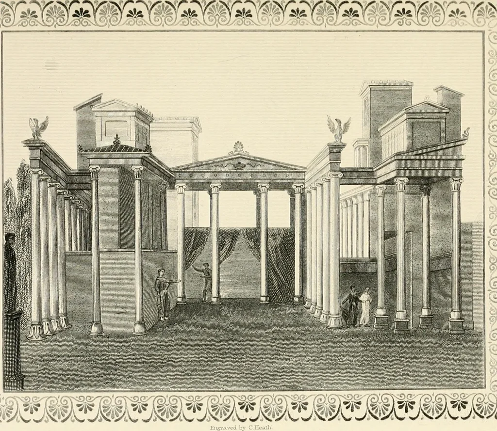 An illustration from Pompeiana : the topography, edifices, and ornaments of Pompeii, 1852, leaf 204