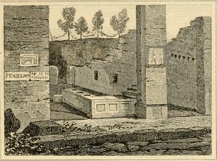 An illustration from Pompeiana : the topography, edifices, and ornaments of Pompeii, 1852, leaf 268