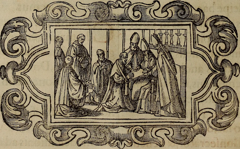 An illustration from Pontificale romanvm Clementis VIII primum : posteà uerò Vrbani VIII ; auctoritate recognitum ; cum figuris, 1683, leaf 111