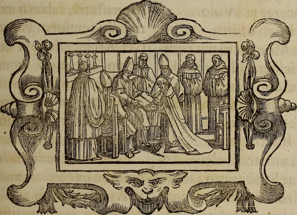 An illustration from Pontificale romanvm Clementis VIII primum : posteà uerò Vrbani VIII ; auctoritate recognitum ; cum figuris, 1683, leaf 138