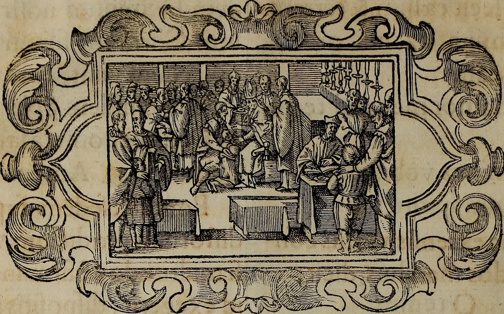 An illustration from Pontificale romanvm Clementis VIII primum : posteà uerò Vrbani VIII ; auctoritate recognitum ; cum figuris, 1683, leaf 15