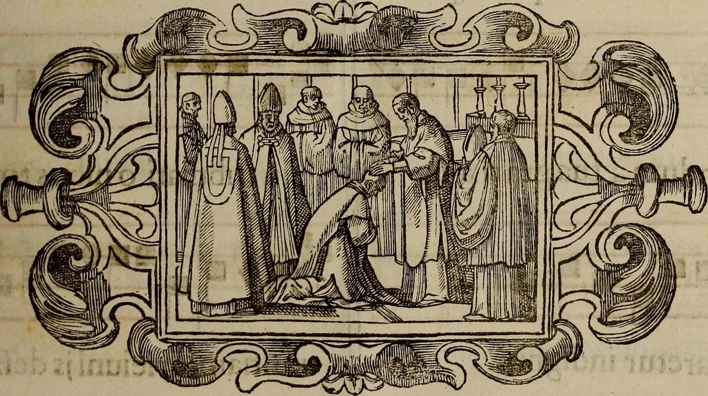 An illustration from Pontificale romanvm Clementis VIII primum : posteà uerò Vrbani VIII ; auctoritate recognitum ; cum figuris, 1683, leaf 152