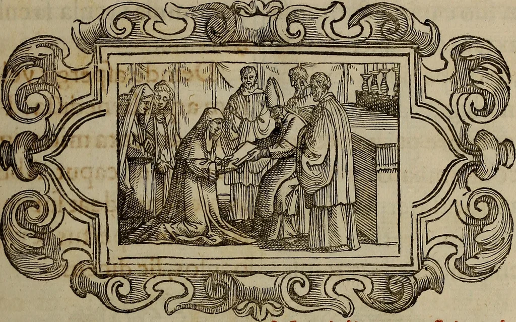 An illustration from Pontificale romanvm Clementis VIII primum : posteà uerò Vrbani VIII ; auctoritate recognitum ; cum figuris, 1683, leaf 182