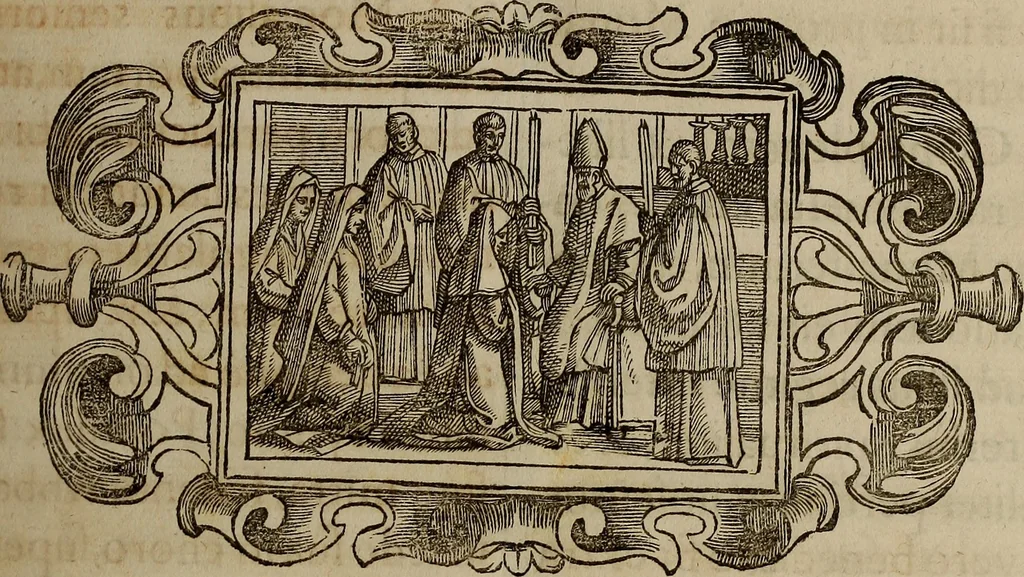 An illustration from Pontificale romanvm Clementis VIII primum : posteà uerò Vrbani VIII ; auctoritate recognitum ; cum figuris, 1683, leaf 184