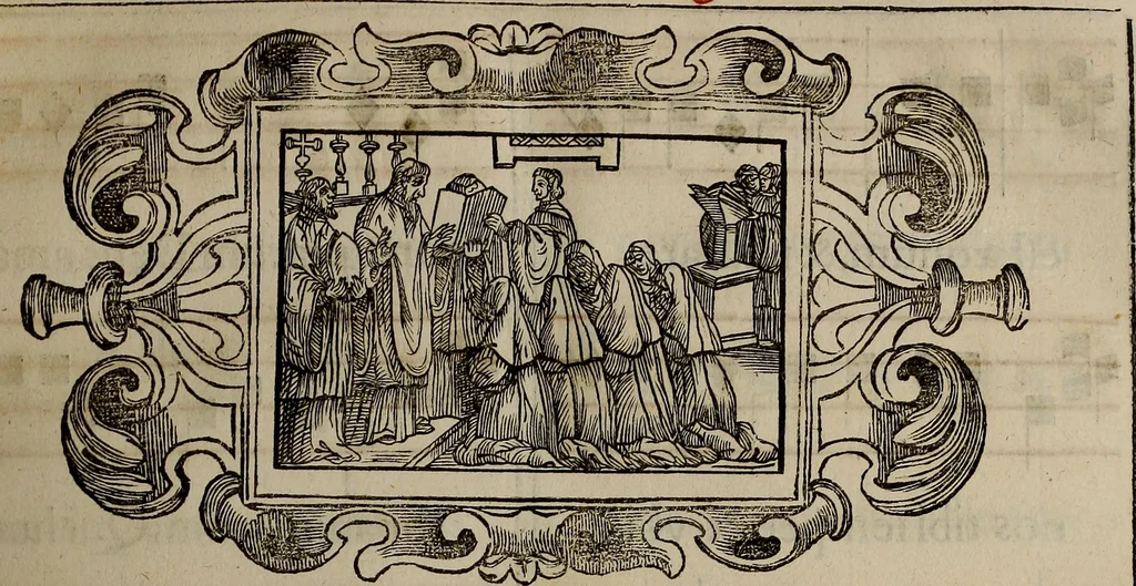 An illustration from Pontificale romanvm Clementis VIII primum : posteà uerò Vrbani VIII ; auctoritate recognitum ; cum figuris, 1683, leaf 196