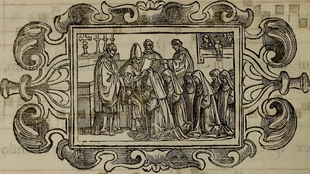 An illustration from Pontificale romanvm Clementis VIII primum : posteà uerò Vrbani VIII ; auctoritate recognitum ; cum figuris, 1683, leaf 209