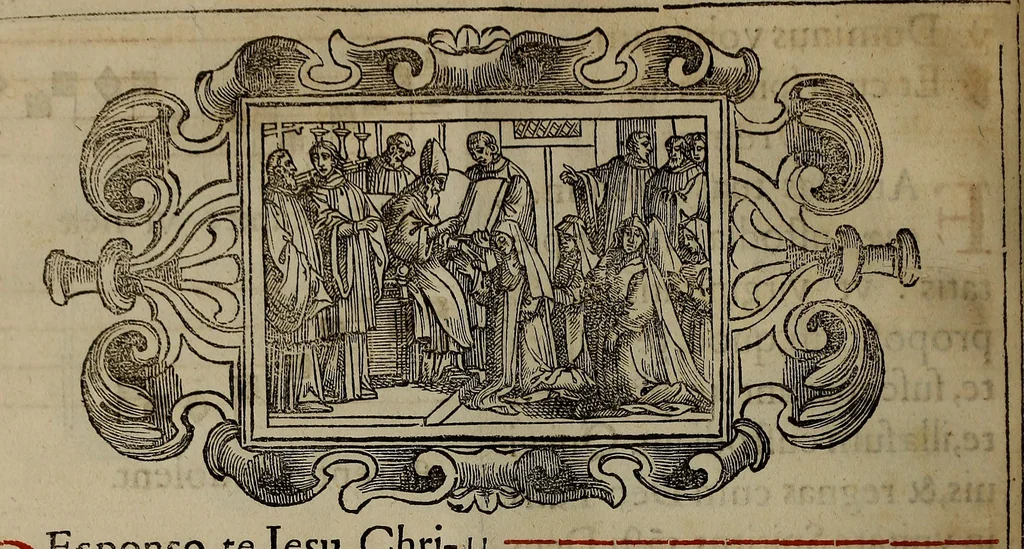 An illustration from Pontificale romanvm Clementis VIII primum : posteà uerò Vrbani VIII ; auctoritate recognitum ; cum figuris, 1683, leaf 211
