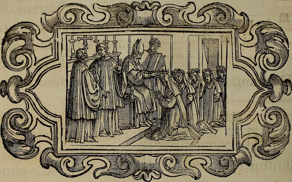 An illustration from Pontificale romanvm Clementis VIII primum : posteà uerò Vrbani VIII ; auctoritate recognitum ; cum figuris, 1683, leaf 213