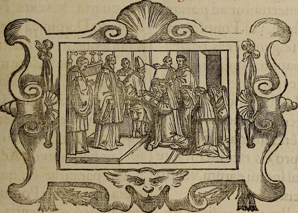 An illustration from Pontificale romanvm Clementis VIII primum : posteà uerò Vrbani VIII ; auctoritate recognitum ; cum figuris, 1683, leaf 220