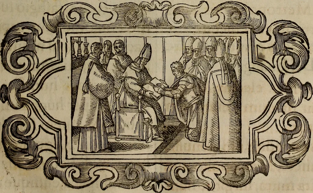 An illustration from Pontificale romanvm Clementis VIII primum : posteà uerò Vrbani VIII ; auctoritate recognitum ; cum figuris, 1683, leaf 224