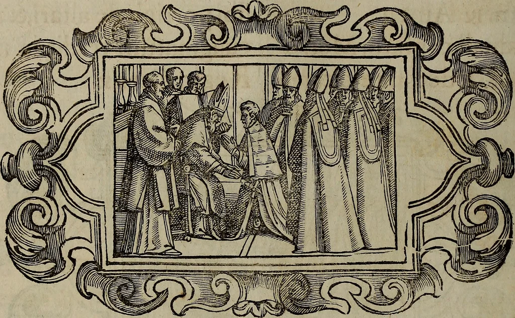 An illustration from Pontificale romanvm Clementis VIII primum : posteà uerò Vrbani VIII ; auctoritate recognitum ; cum figuris, 1683, leaf 231