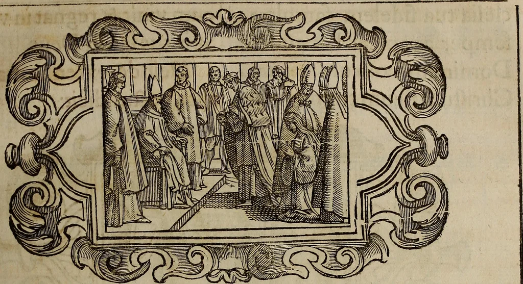 An illustration from Pontificale romanvm Clementis VIII primum : posteà uerò Vrbani VIII ; auctoritate recognitum ; cum figuris, 1683, leaf 238