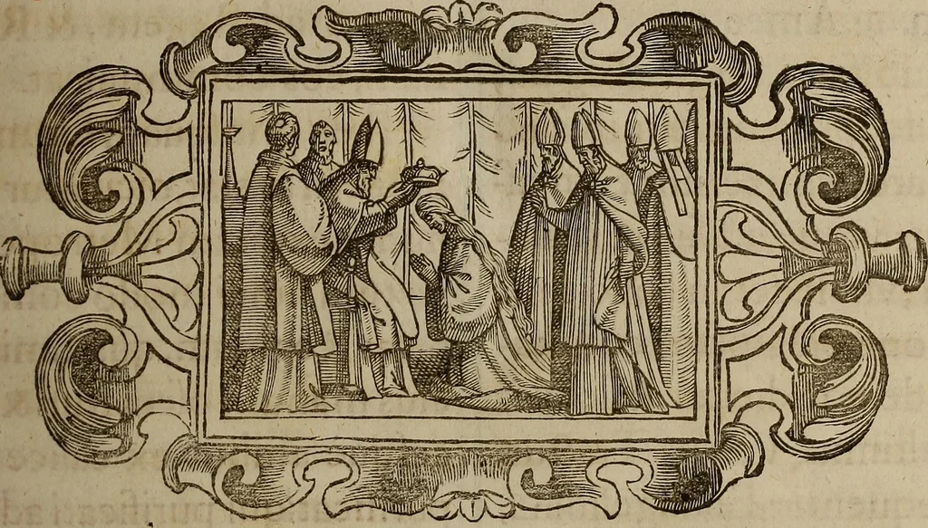 An illustration from Pontificale romanvm Clementis VIII primum : posteà uerò Vrbani VIII ; auctoritate recognitum ; cum figuris, 1683, leaf 246