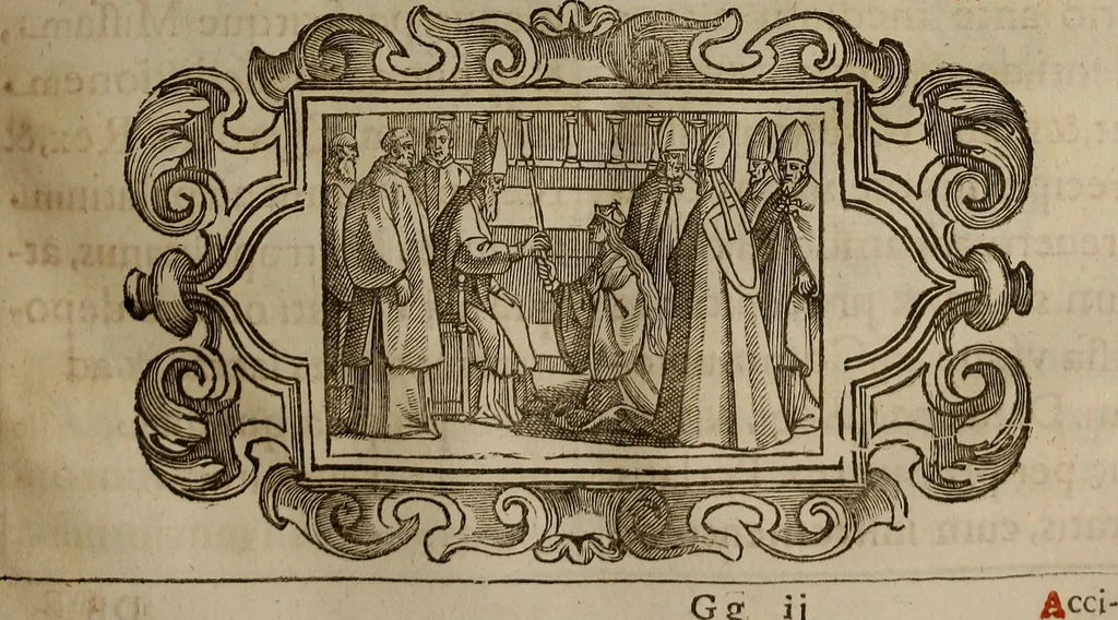 An illustration from Pontificale romanvm Clementis VIII primum : posteà uerò Vrbani VIII ; auctoritate recognitum ; cum figuris, 1683, leaf 246