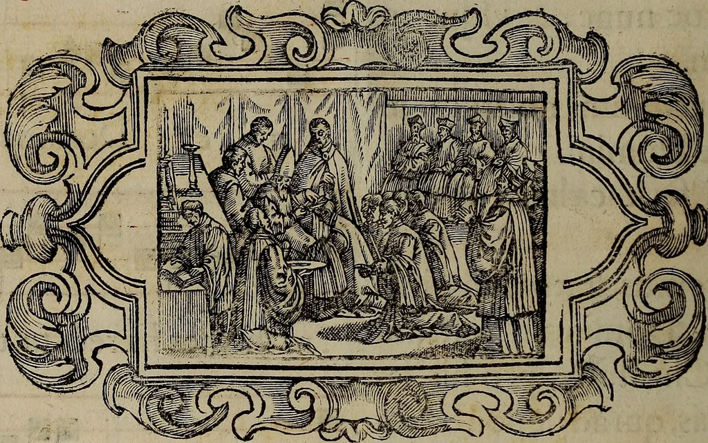 An illustration from Pontificale romanvm Clementis VIII primum : posteà uerò Vrbani VIII ; auctoritate recognitum ; cum figuris, 1683, leaf 25