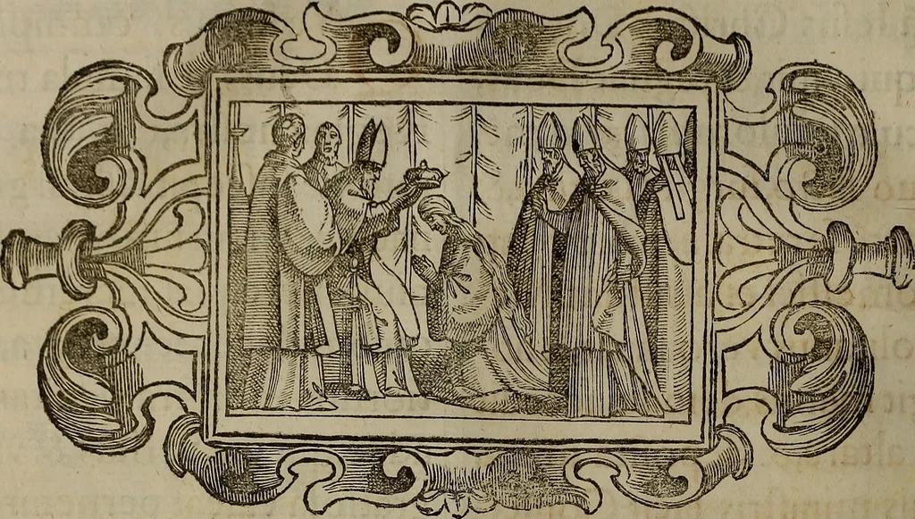 An illustration from Pontificale romanvm Clementis VIII primum : posteà uerò Vrbani VIII ; auctoritate recognitum ; cum figuris, 1683, leaf 261