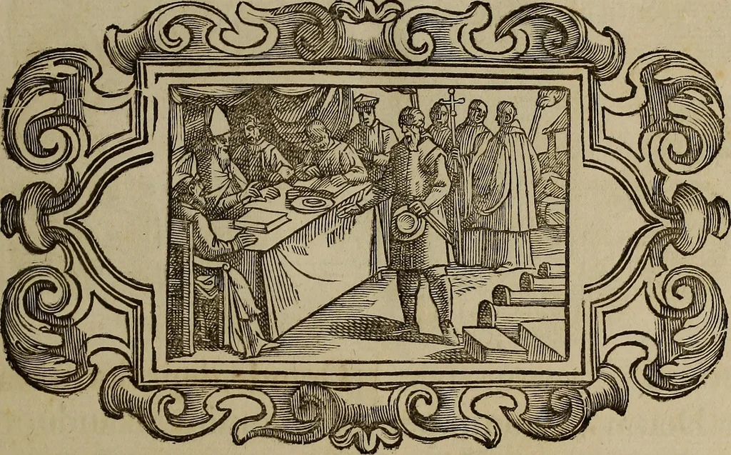 An illustration from Pontificale romanvm Clementis VIII primum : posteà uerò Vrbani VIII ; auctoritate recognitum ; cum figuris, 1683, leaf 272