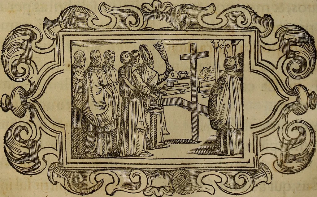 An illustration from Pontificale romanvm Clementis VIII primum : posteà uerò Vrbani VIII ; auctoritate recognitum ; cum figuris, 1683, leaf 275