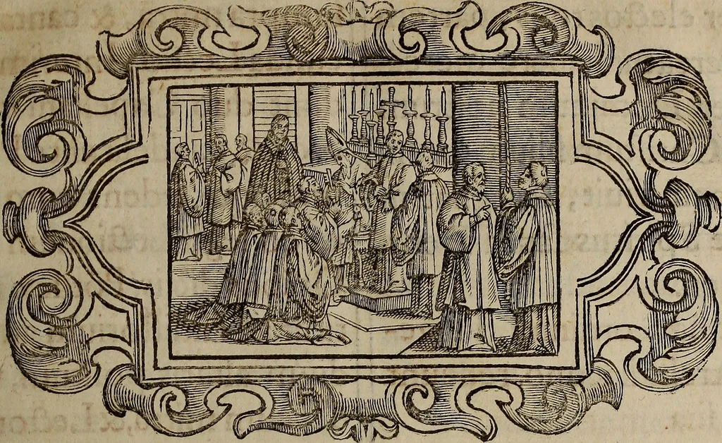 An illustration from Pontificale romanvm Clementis VIII primum : posteà uerò Vrbani VIII ; auctoritate recognitum ; cum figuris, 1683, leaf 30