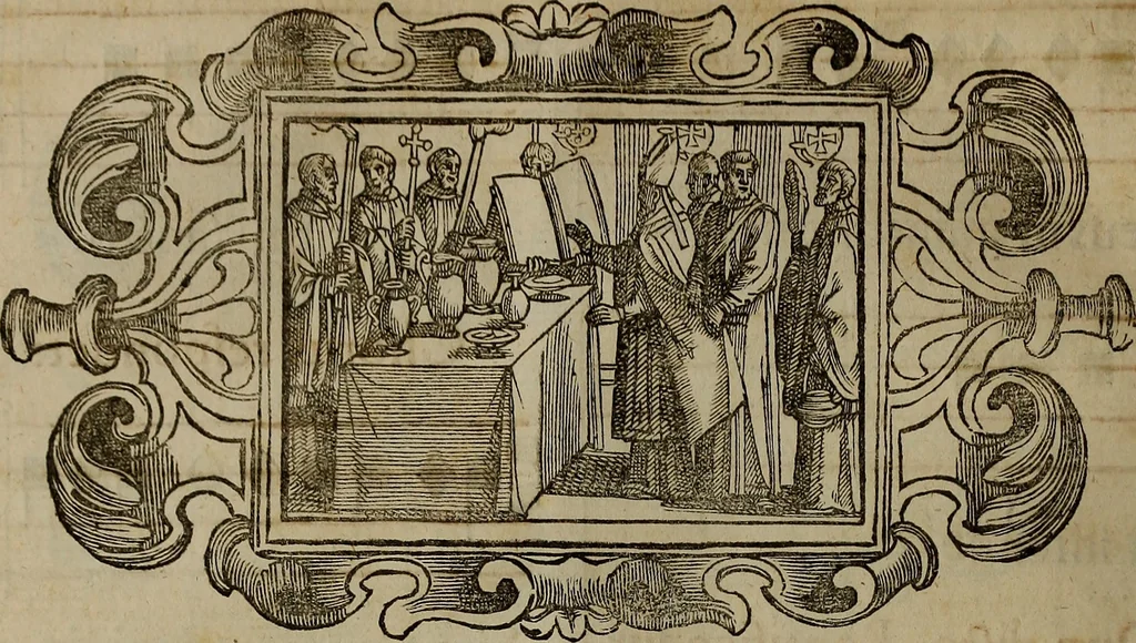An illustration from Pontificale romanvm Clementis VIII primum : posteà uerò Vrbani VIII ; auctoritate recognitum ; cum figuris, 1683, leaf 305