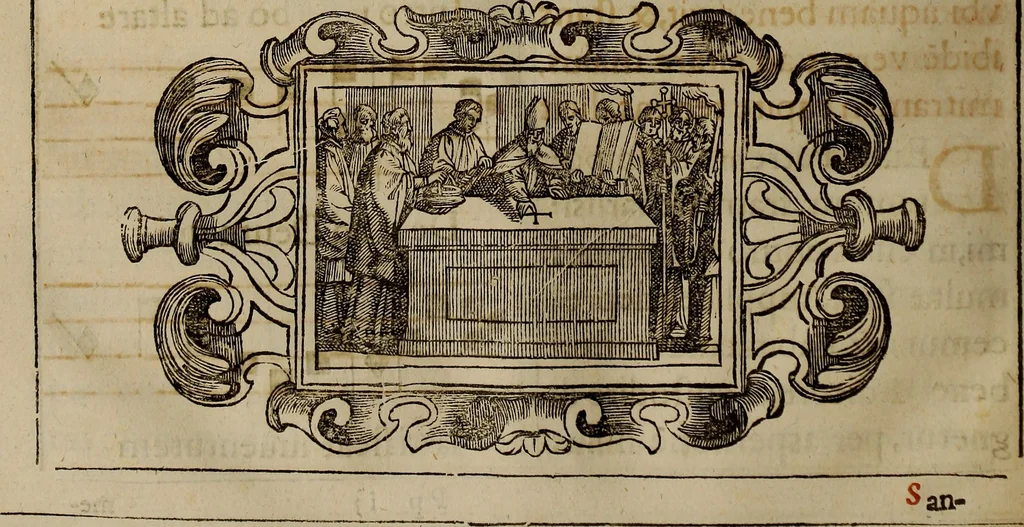 An illustration from Pontificale romanvm Clementis VIII primum : posteà uerò Vrbani VIII ; auctoritate recognitum ; cum figuris, 1683, leaf 311