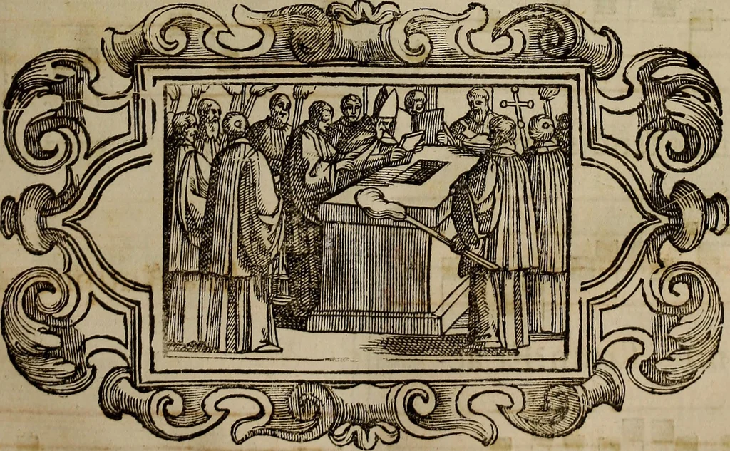 An illustration from Pontificale romanvm Clementis VIII primum : posteà uerò Vrbani VIII ; auctoritate recognitum ; cum figuris, 1683, leaf 346
