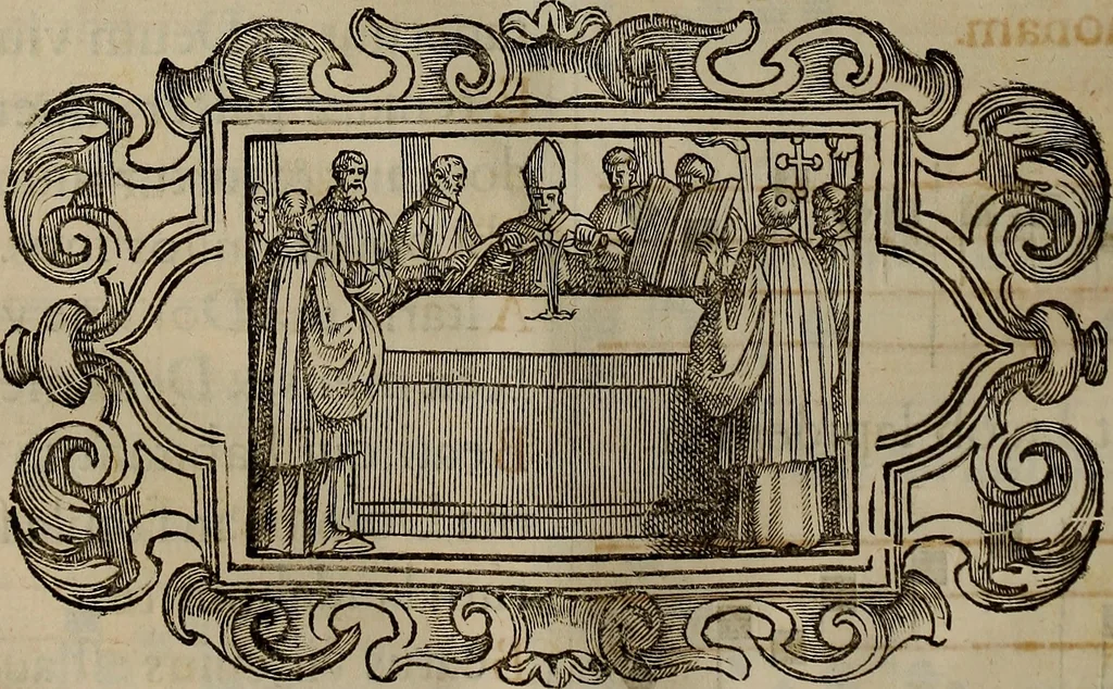 An illustration from Pontificale romanvm Clementis VIII primum : posteà uerò Vrbani VIII ; auctoritate recognitum ; cum figuris, 1683, leaf 353