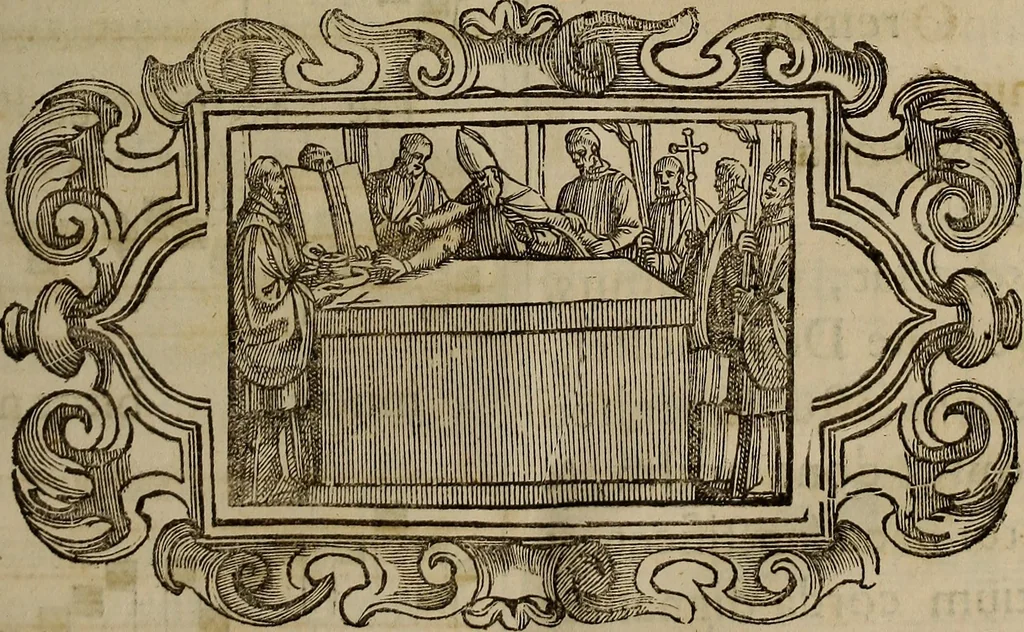 An illustration from Pontificale romanvm Clementis VIII primum : posteà uerò Vrbani VIII ; auctoritate recognitum ; cum figuris, 1683, leaf 358