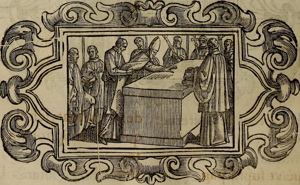 An illustration from Pontificale romanvm Clementis VIII primum : posteà uerò Vrbani VIII ; auctoritate recognitum ; cum figuris, 1683, leaf 389