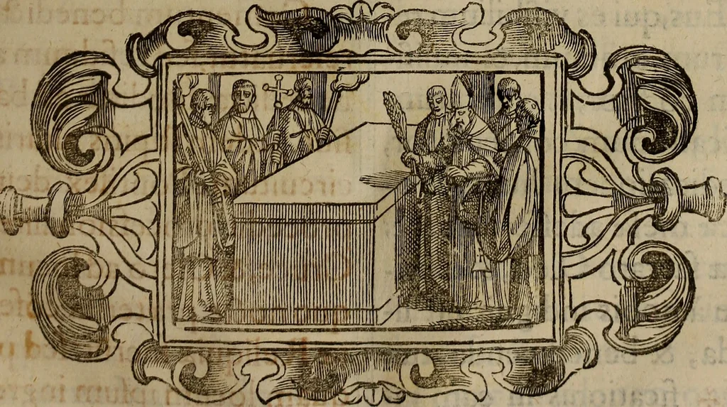 An illustration from Pontificale romanvm Clementis VIII primum : posteà uerò Vrbani VIII ; auctoritate recognitum ; cum figuris, 1683, leaf 390