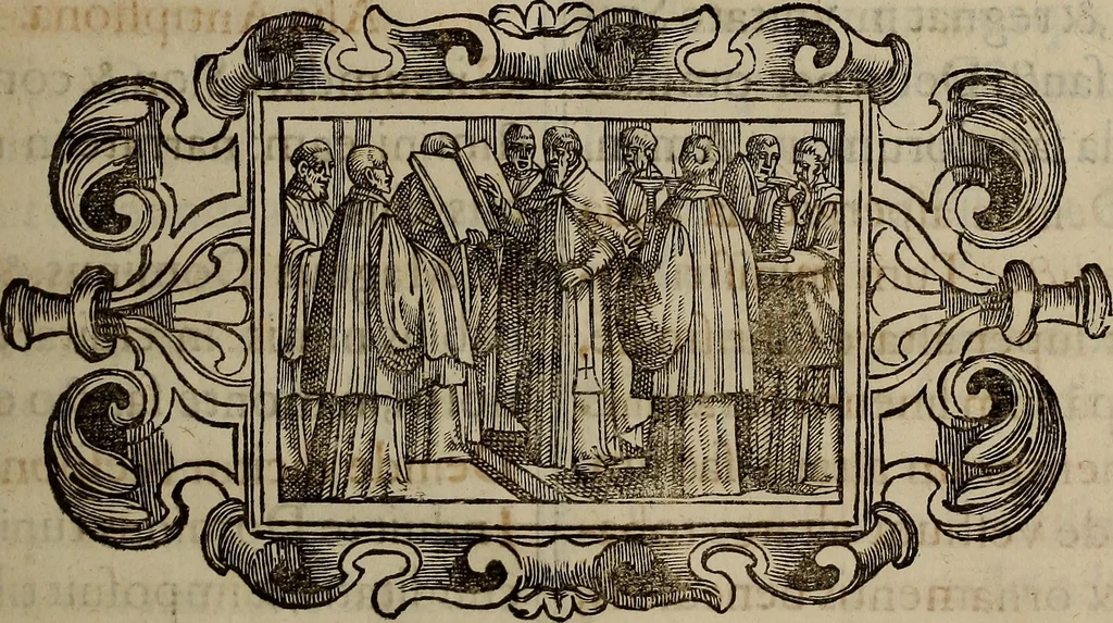 An illustration from Pontificale romanvm Clementis VIII primum : posteà uerò Vrbani VIII ; auctoritate recognitum ; cum figuris, 1683, leaf 416