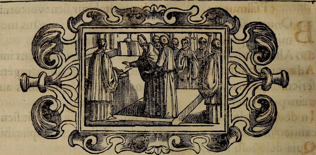 An illustration from Pontificale romanvm Clementis VIII primum : posteà uerò Vrbani VIII ; auctoritate recognitum ; cum figuris, 1683, leaf 429