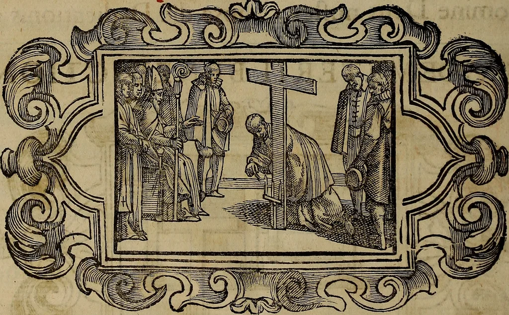 An illustration from Pontificale romanvm Clementis VIII primum : posteà uerò Vrbani VIII ; auctoritate recognitum ; cum figuris, 1683, leaf 437
