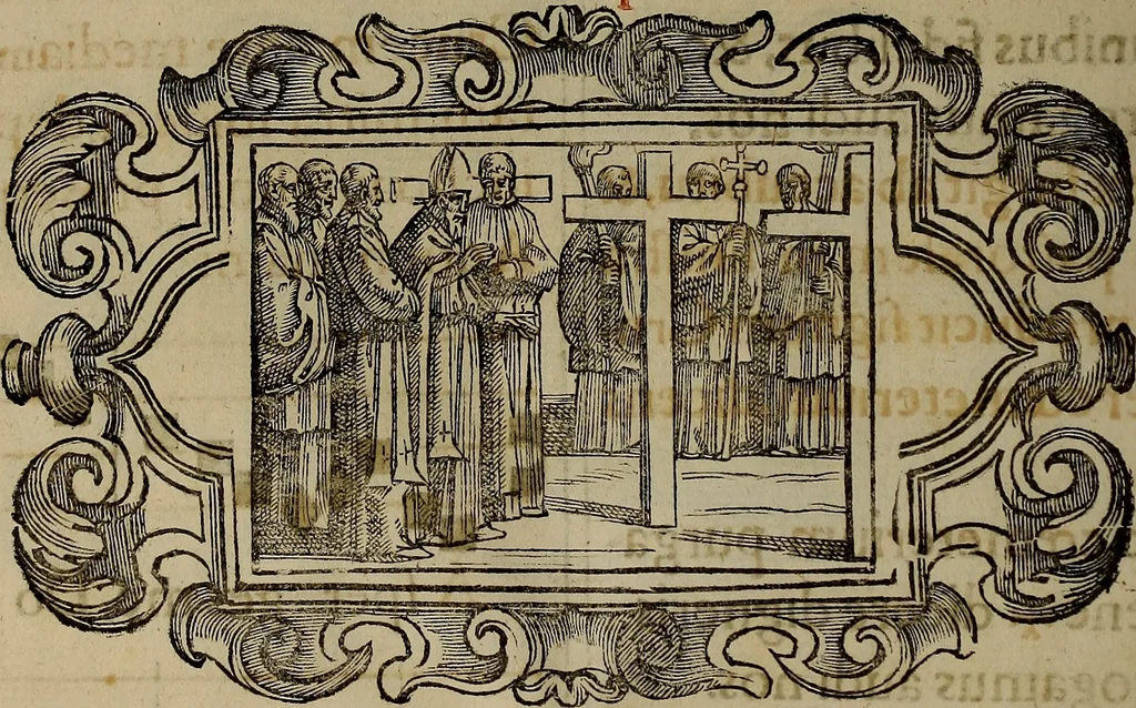 An illustration from Pontificale romanvm Clementis VIII primum : posteà uerò Vrbani VIII ; auctoritate recognitum ; cum figuris, 1683, leaf 439