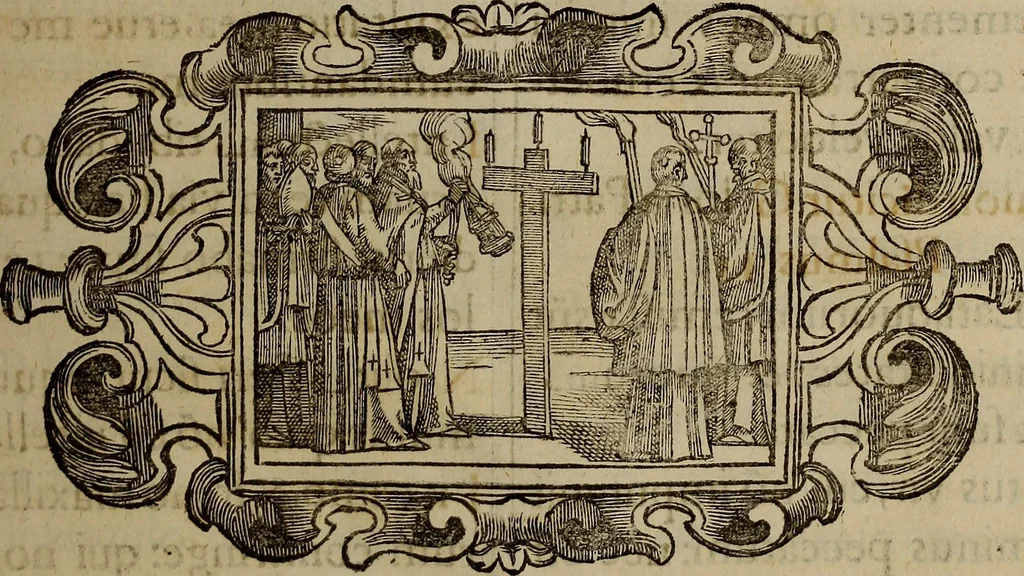 An illustration from Pontificale romanvm Clementis VIII primum : posteà uerò Vrbani VIII ; auctoritate recognitum ; cum figuris, 1683, leaf 440