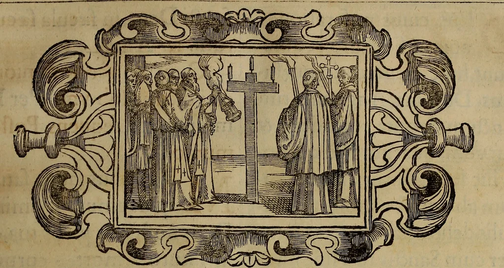 An illustration from Pontificale romanvm Clementis VIII primum : posteà uerò Vrbani VIII ; auctoritate recognitum ; cum figuris, 1683, leaf 452