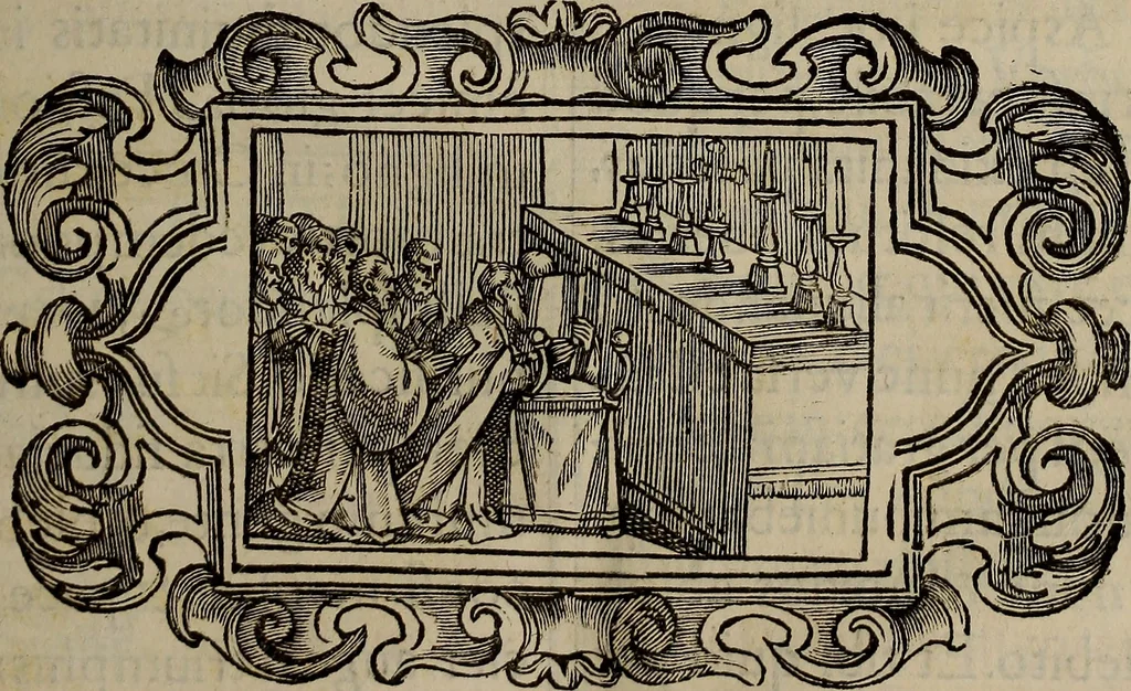 An illustration from Pontificale romanvm Clementis VIII primum : posteà uerò Vrbani VIII ; auctoritate recognitum ; cum figuris, 1683, leaf 480