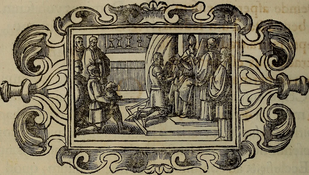 An illustration from Pontificale romanvm Clementis VIII primum : posteà uerò Vrbani VIII ; auctoritate recognitum ; cum figuris, 1683, leaf 513