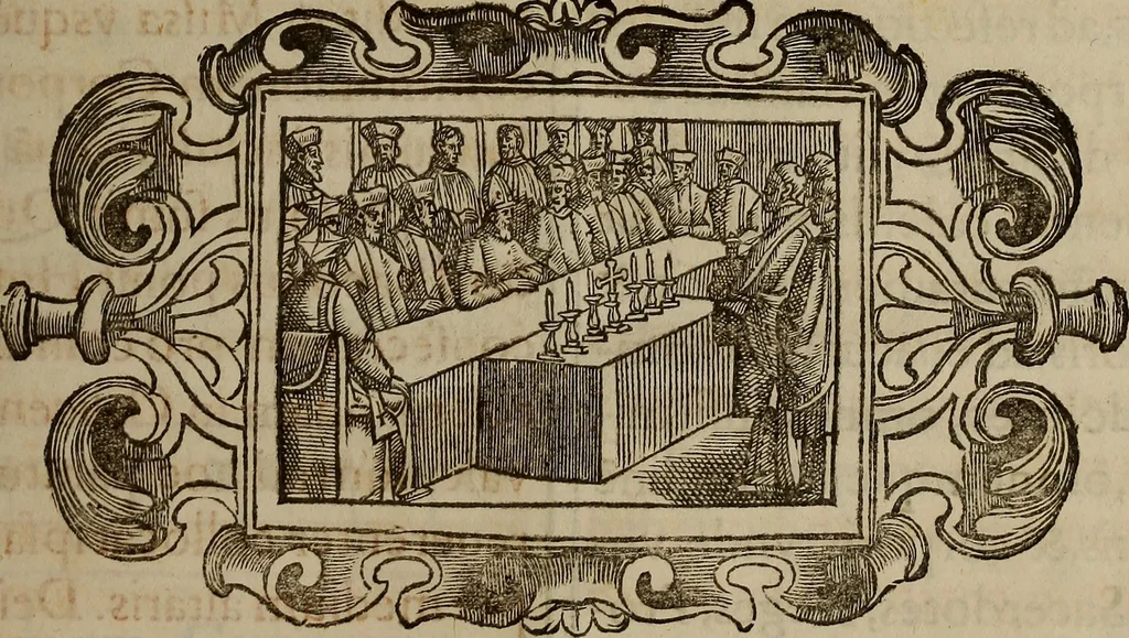 An illustration from Pontificale romanvm Clementis VIII primum : posteà uerò Vrbani VIII ; auctoritate recognitum ; cum figuris, 1683, leaf 544
