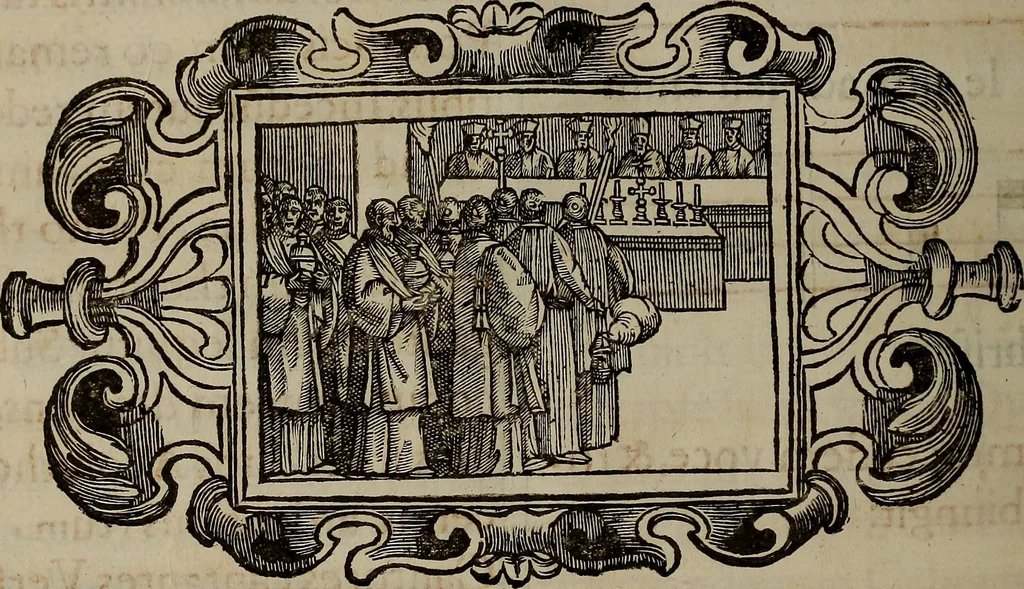 An illustration from Pontificale romanvm Clementis VIII primum : posteà uerò Vrbani VIII ; auctoritate recognitum ; cum figuris, 1683, leaf 547