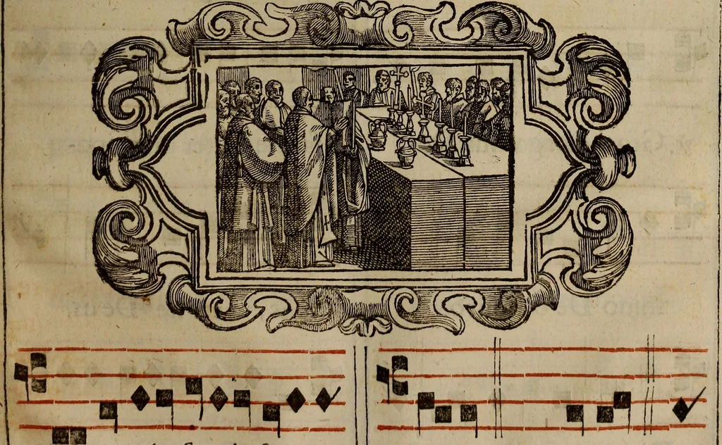 An illustration from Pontificale romanvm Clementis VIII primum : posteà uerò Vrbani VIII ; auctoritate recognitum ; cum figuris, 1683, leaf 552