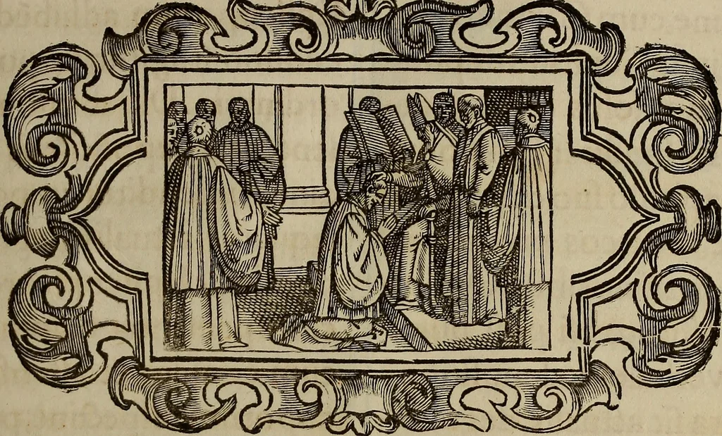 An illustration from Pontificale romanvm Clementis VIII primum : posteà uerò Vrbani VIII ; auctoritate recognitum ; cum figuris, 1683, leaf 590