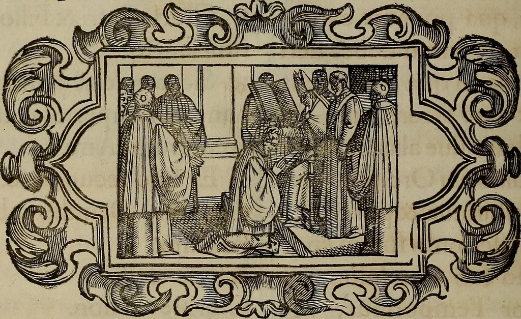 An illustration from Pontificale romanvm Clementis VIII primum : posteà uerò Vrbani VIII ; auctoritate recognitum ; cum figuris, 1683, leaf 593