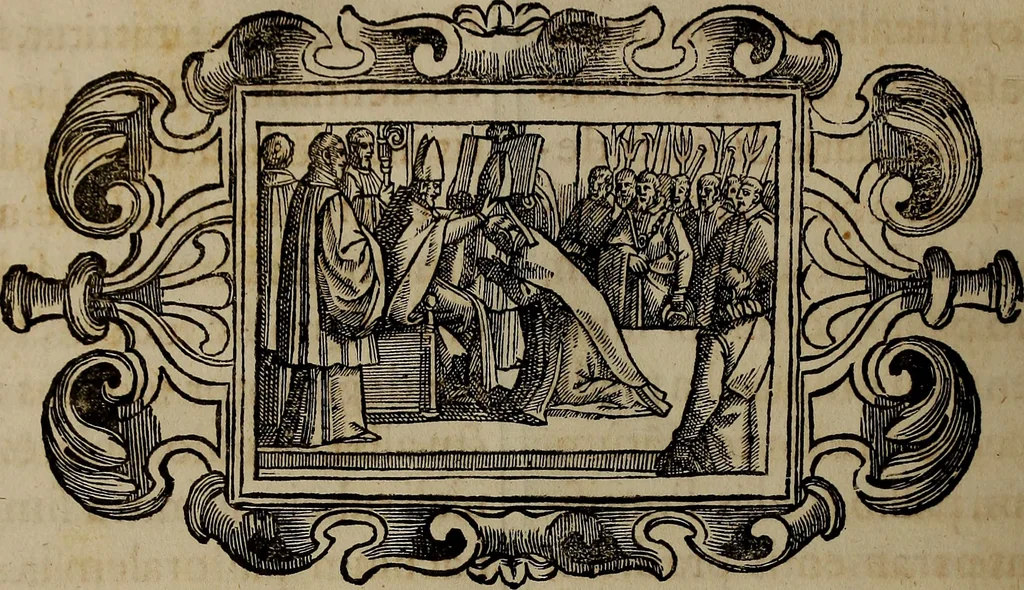 An illustration from Pontificale romanvm Clementis VIII primum : posteà uerò Vrbani VIII ; auctoritate recognitum ; cum figuris, 1683, leaf 599