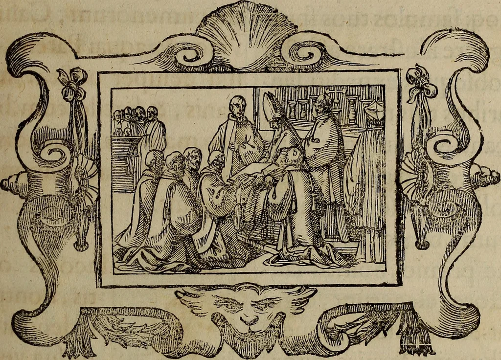 An illustration from Pontificale romanvm Clementis VIII primum : posteà uerò Vrbani VIII ; auctoritate recognitum ; cum figuris, 1683, leaf 60