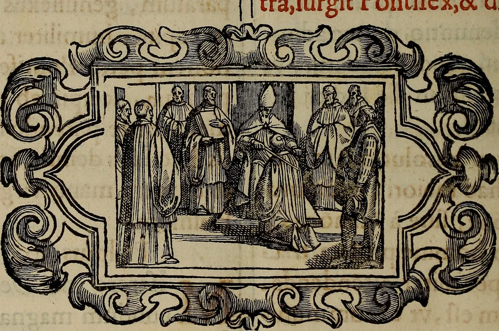 An illustration from Pontificale romanvm Clementis VIII primum : posteà uerò Vrbani VIII ; auctoritate recognitum ; cum figuris, 1683, leaf 607